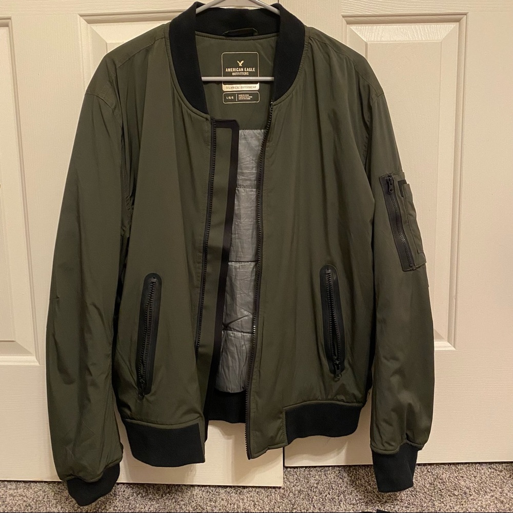 American Eagle Green Bomber Jacket